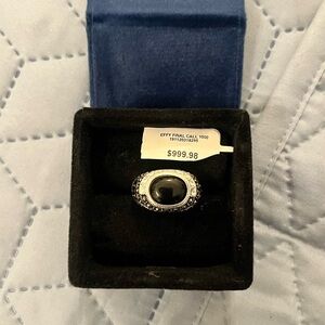NEW! Elegant .925 Silver and Black Onyx unisex size 8.5 Ring. Made in Italy 🇮🇹